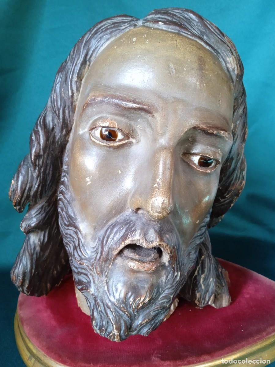 Arte: Antigua Cabeza de madera. - Foto 5