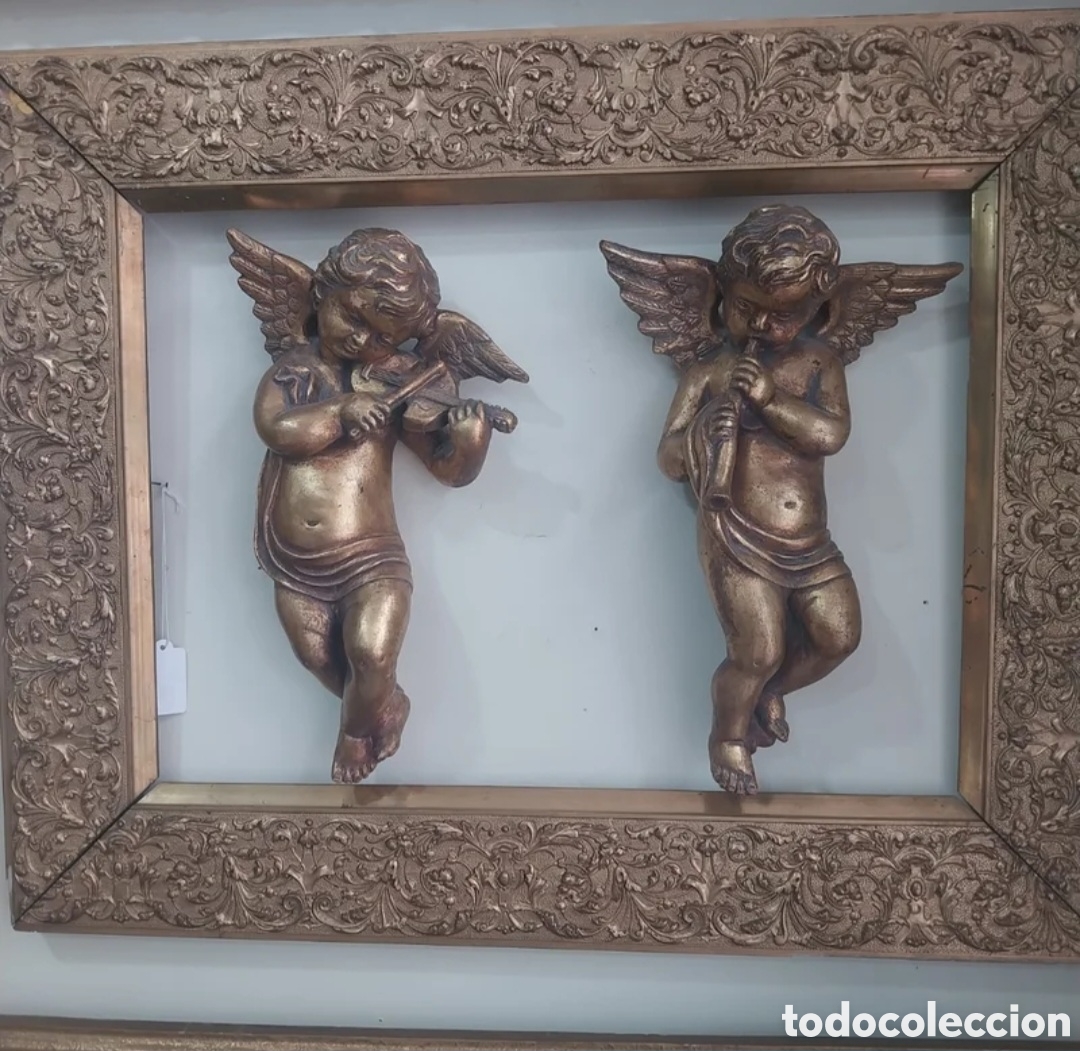 Arte: Preciosos querub&iacute;s de escayola. - Foto 1