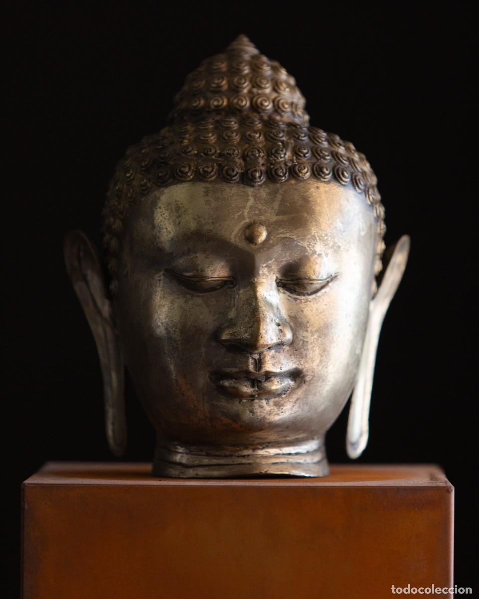 Arte: Cabeza de Buda en Bronce Fundido - Foto 1