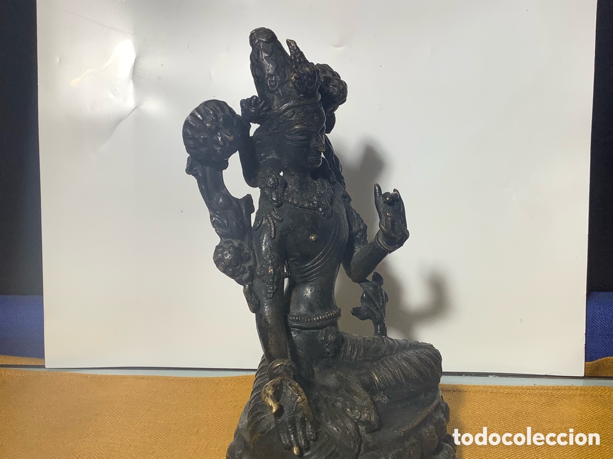 Arte: Figura budista en bronce. - Foto 2