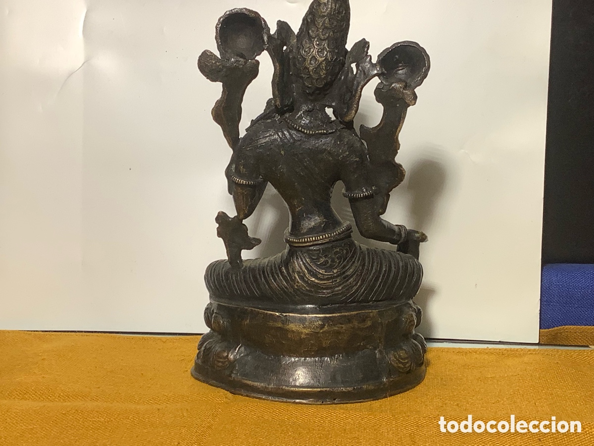 Arte: Figura budista en bronce. - Foto 3