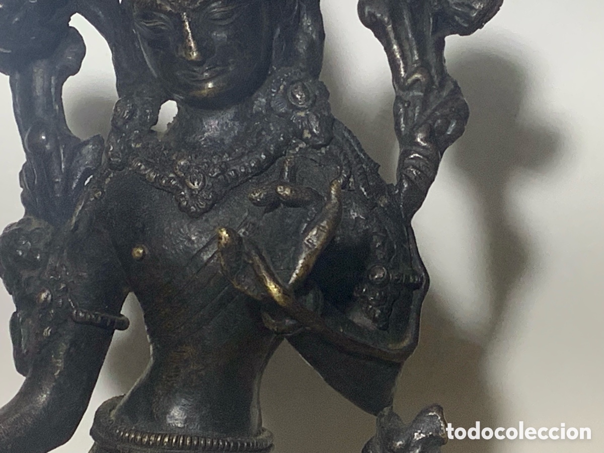 Arte: Figura budista en bronce. - Foto 4