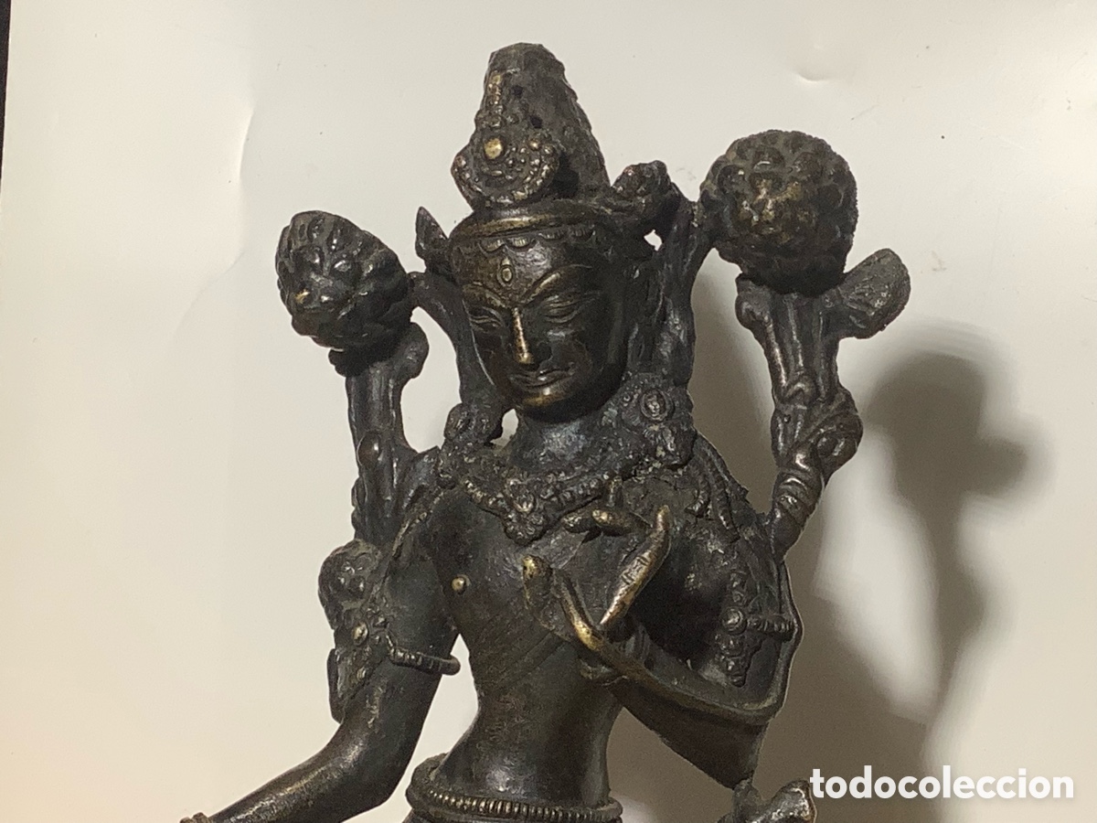 Arte: Figura budista en bronce. - Foto 7