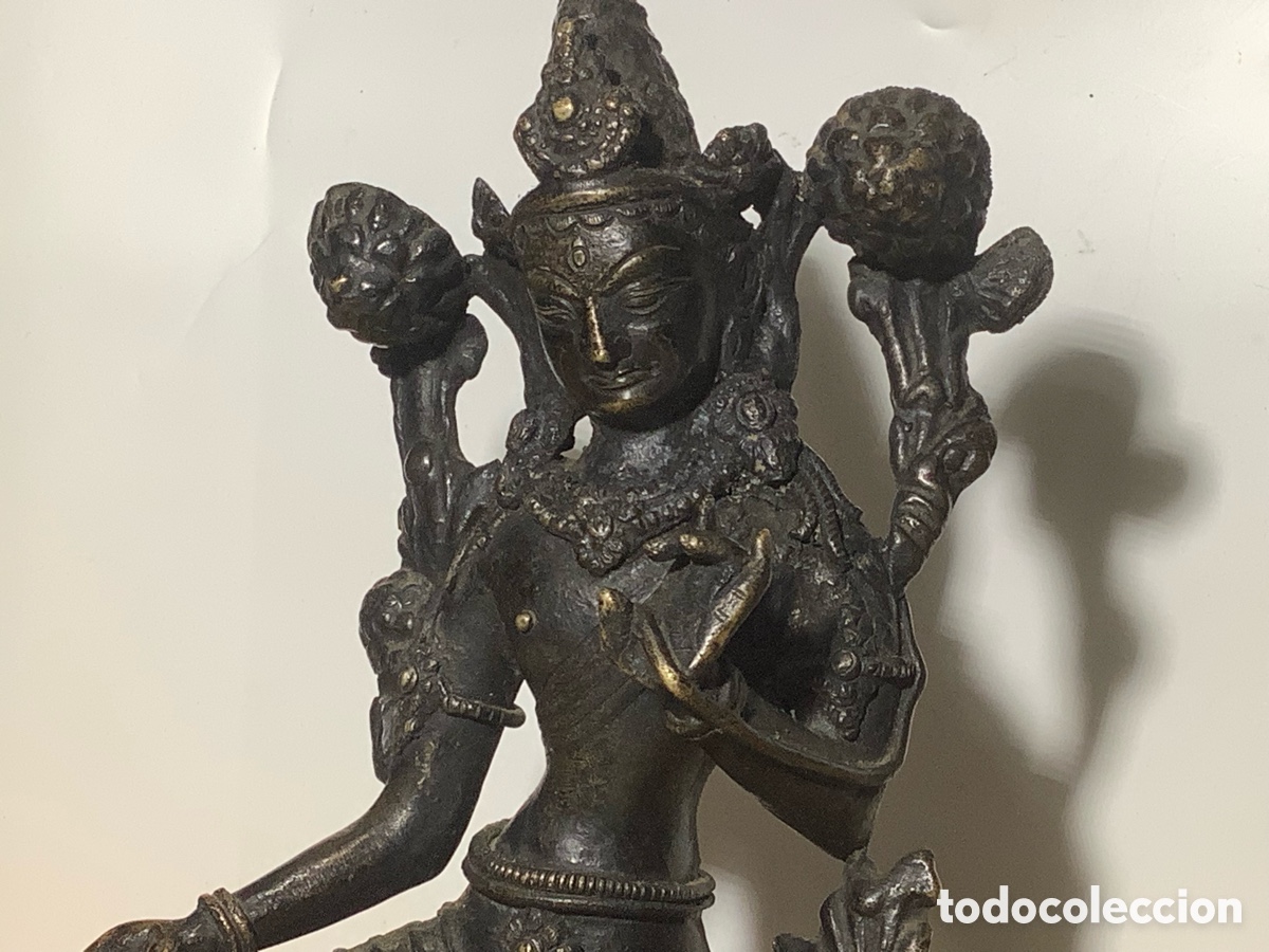 Arte: Figura budista en bronce. - Foto 8