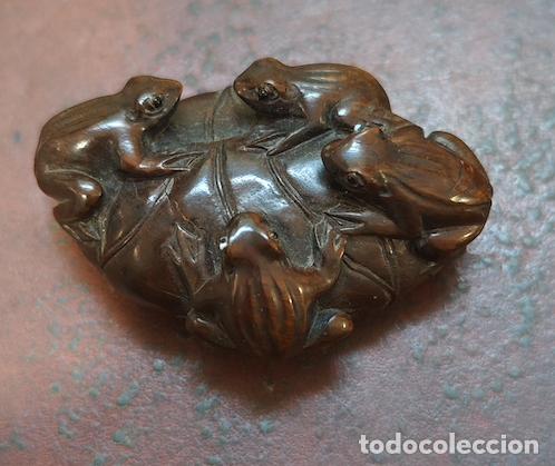 Arte: NESUKE CON RANAS TALLA MADERA - Foto 11