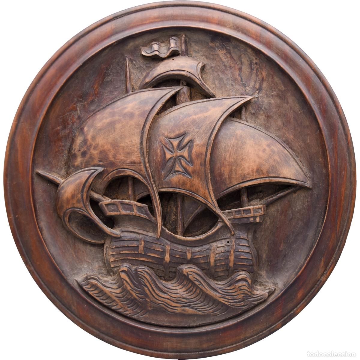 Arte: Talla de madera de pared - Gale&oacute;n - Foto 2
