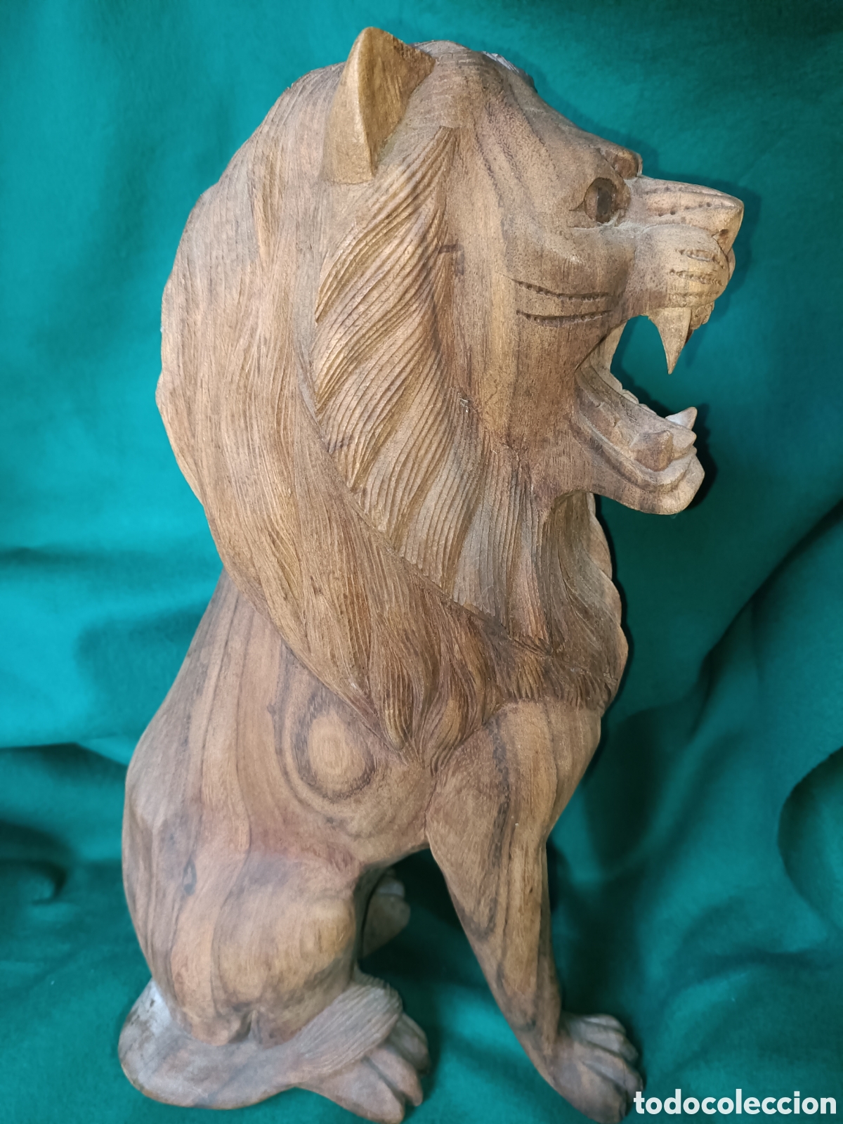 Arte: Le&oacute;n madera teka, hecho en Bali - Foto 2