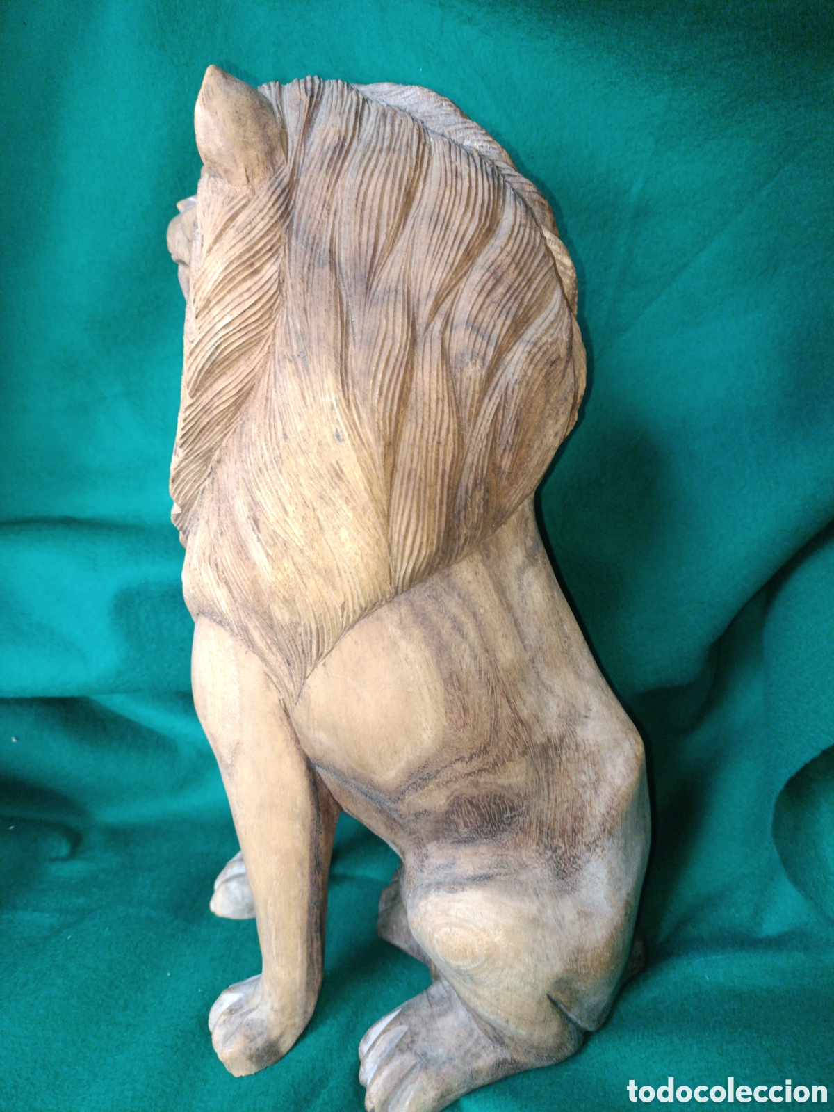 Arte: Le&oacute;n madera teka, hecho en Bali - Foto 4