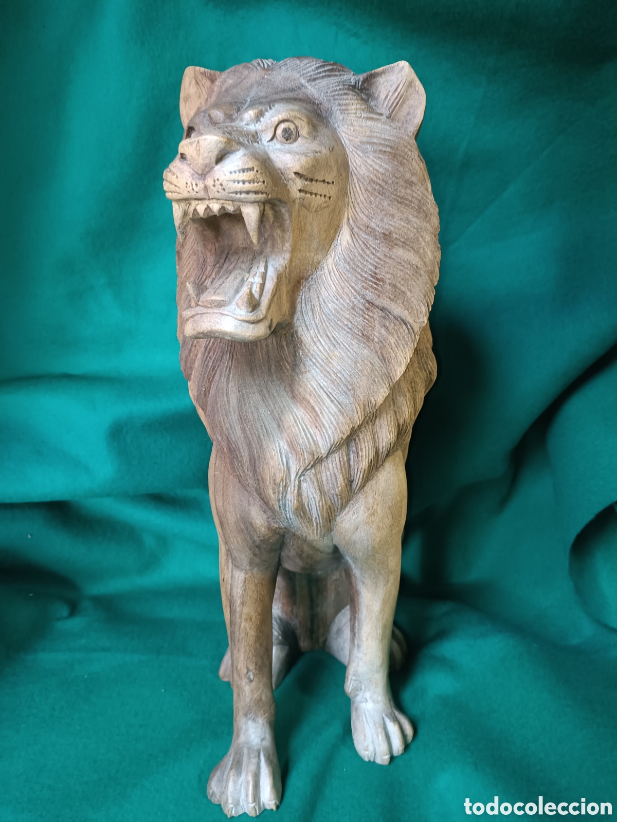 Arte: Le&oacute;n madera teka, hecho en Bali - Foto 5