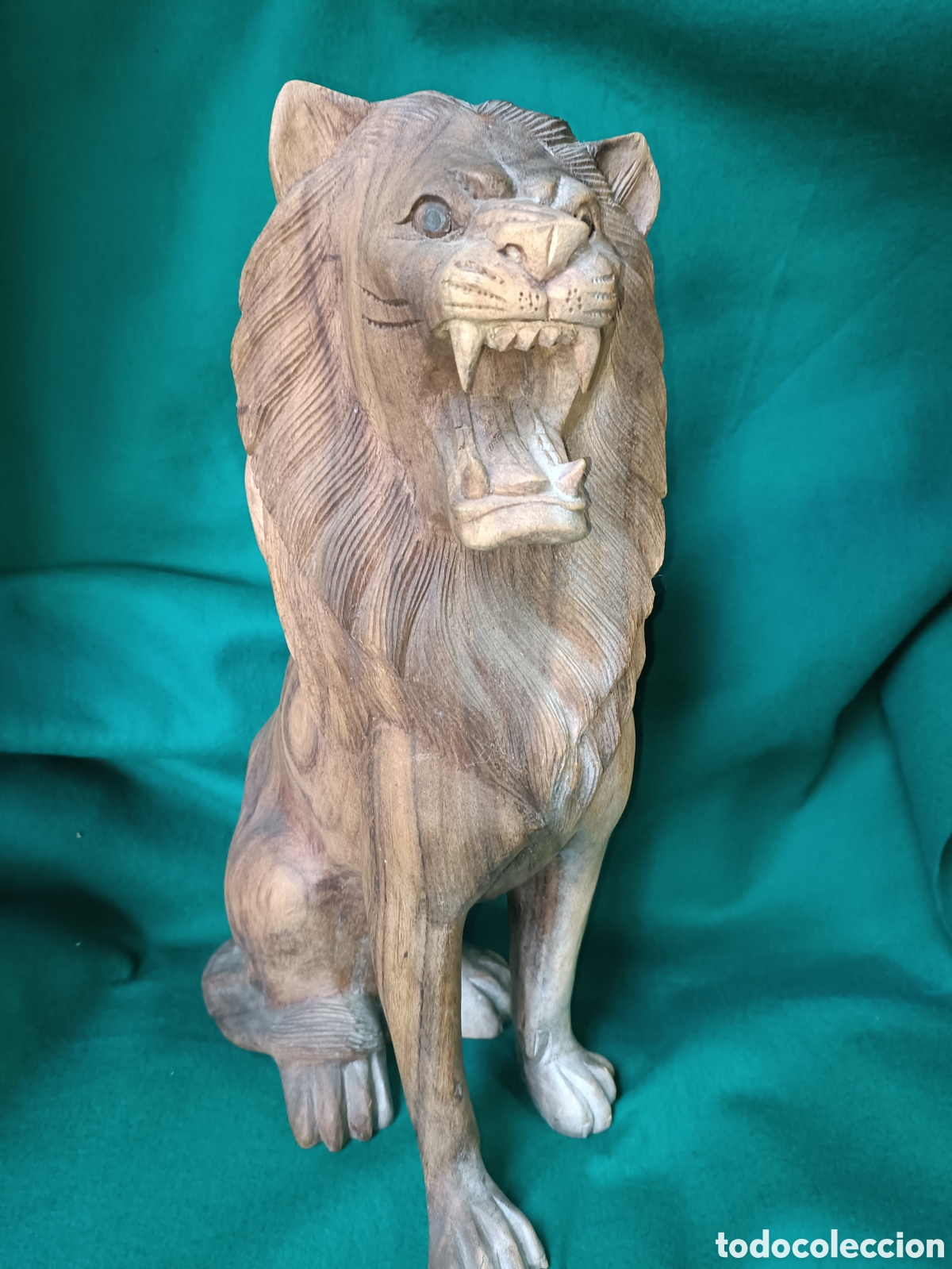Arte: Le&oacute;n madera teka, hecho en Bali - Foto 6