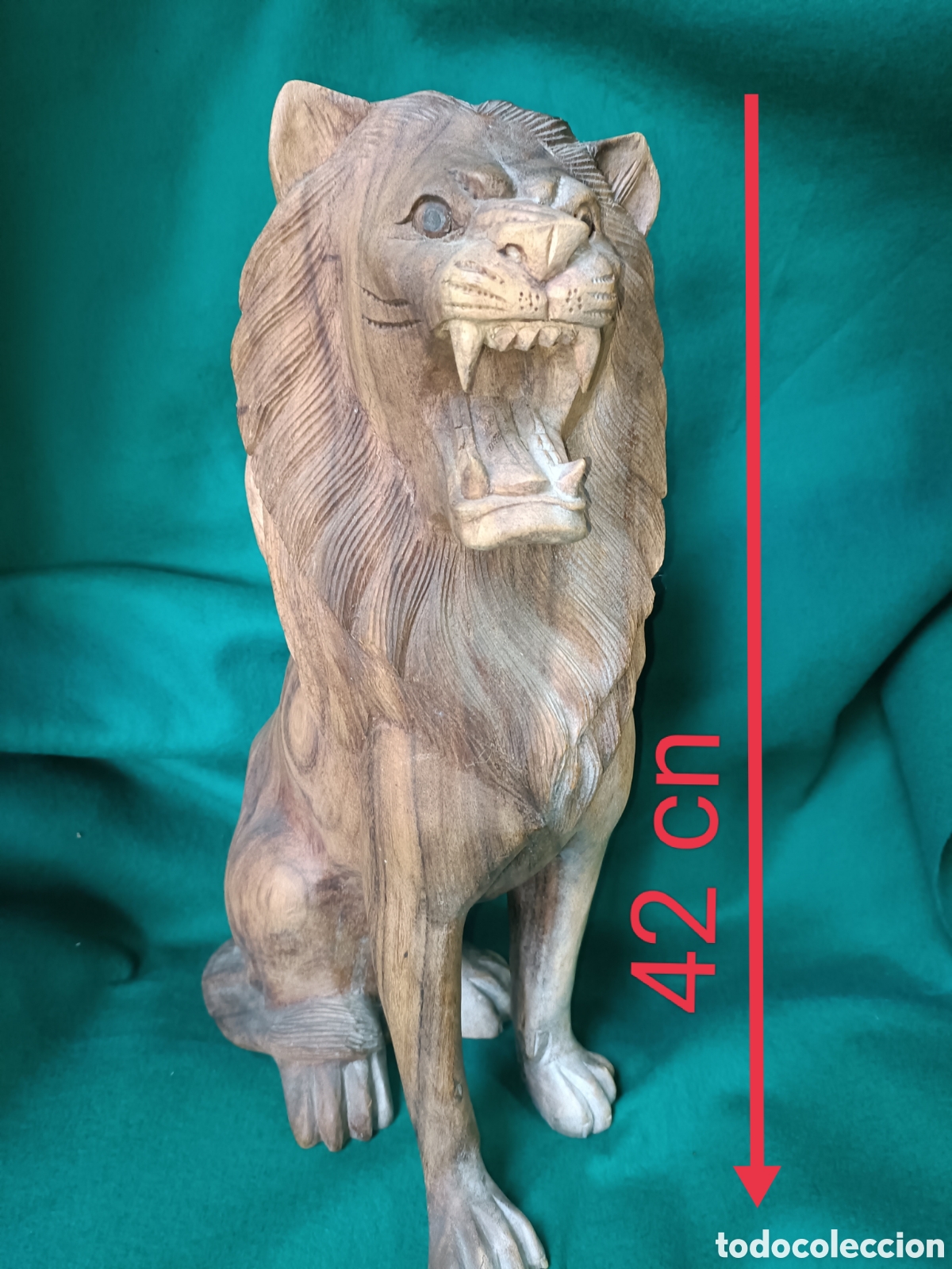 Arte: Le&oacute;n madera teka, hecho en Bali - Foto 7