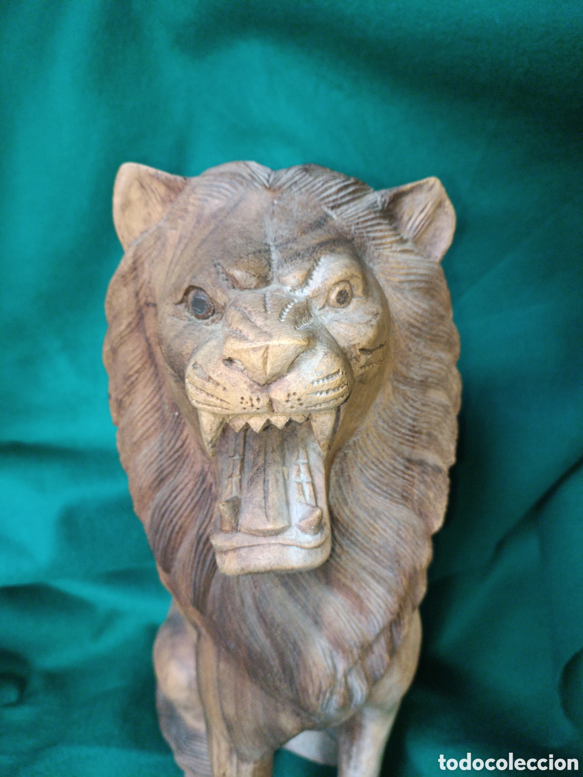 Arte: Le&oacute;n madera teka, hecho en Bali - Foto 11