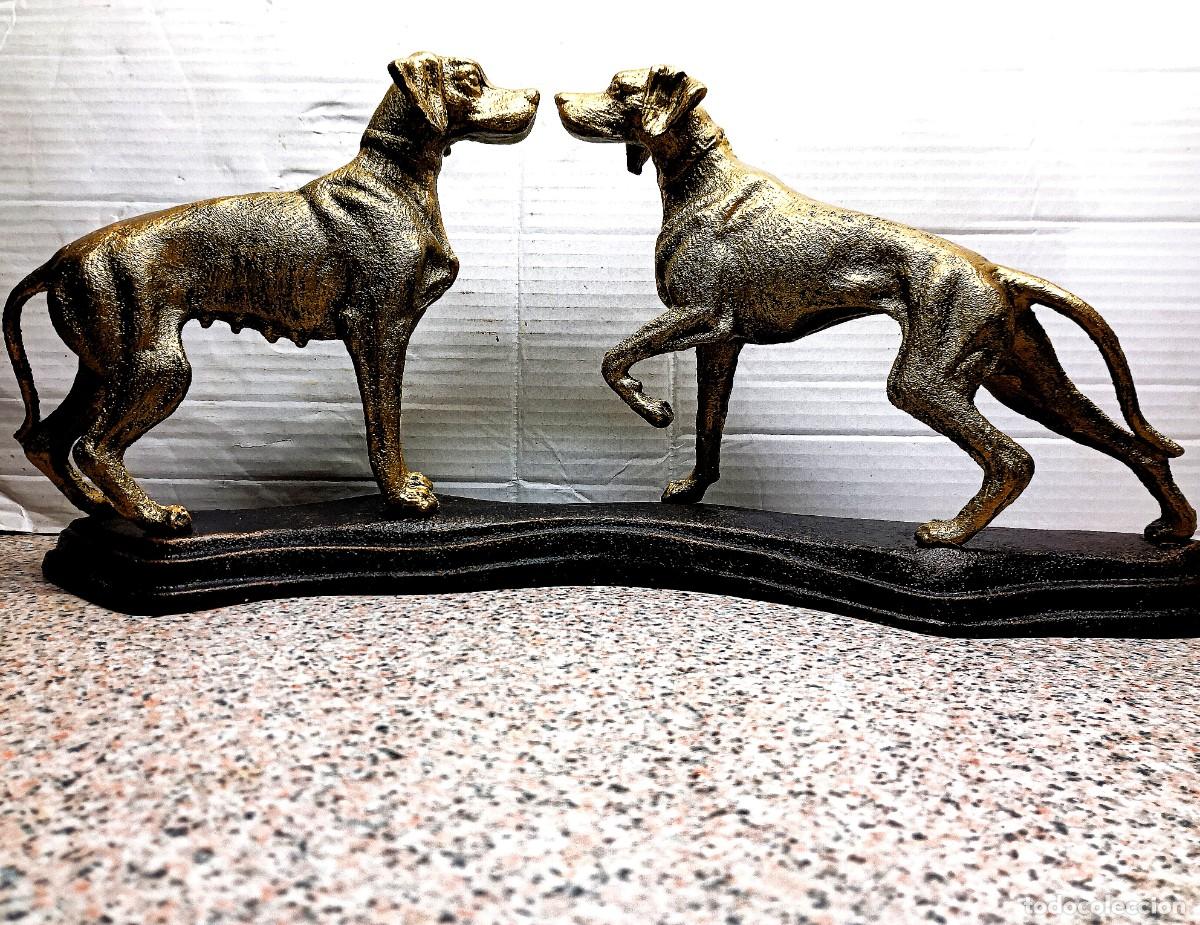 Arte: ESCULTURA DE PAREJA PERROS POINTER - Foto 1