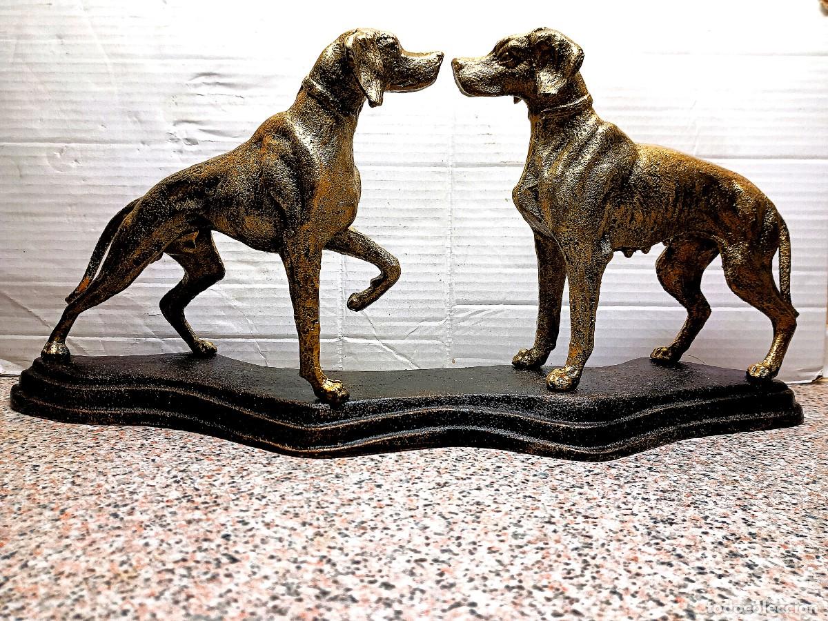 Arte: ESCULTURA DE PAREJA PERROS POINTER - Foto 5