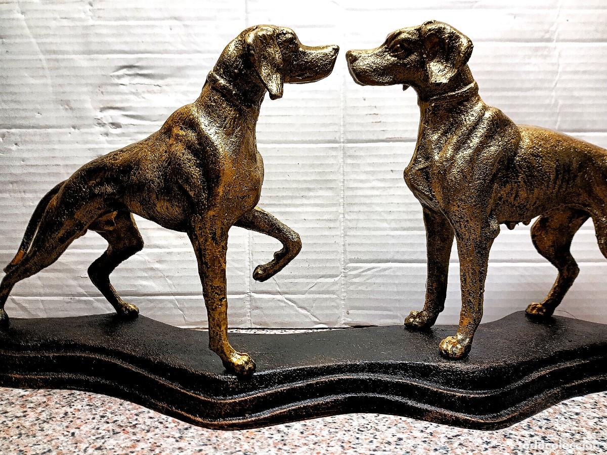 Arte: ESCULTURA DE PAREJA PERROS POINTER - Foto 6