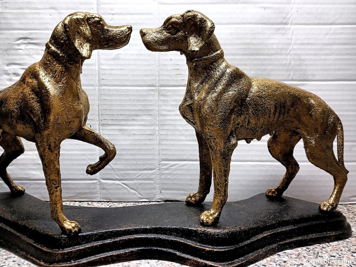 Arte: ESCULTURA DE PAREJA PERROS POINTER - Foto 7