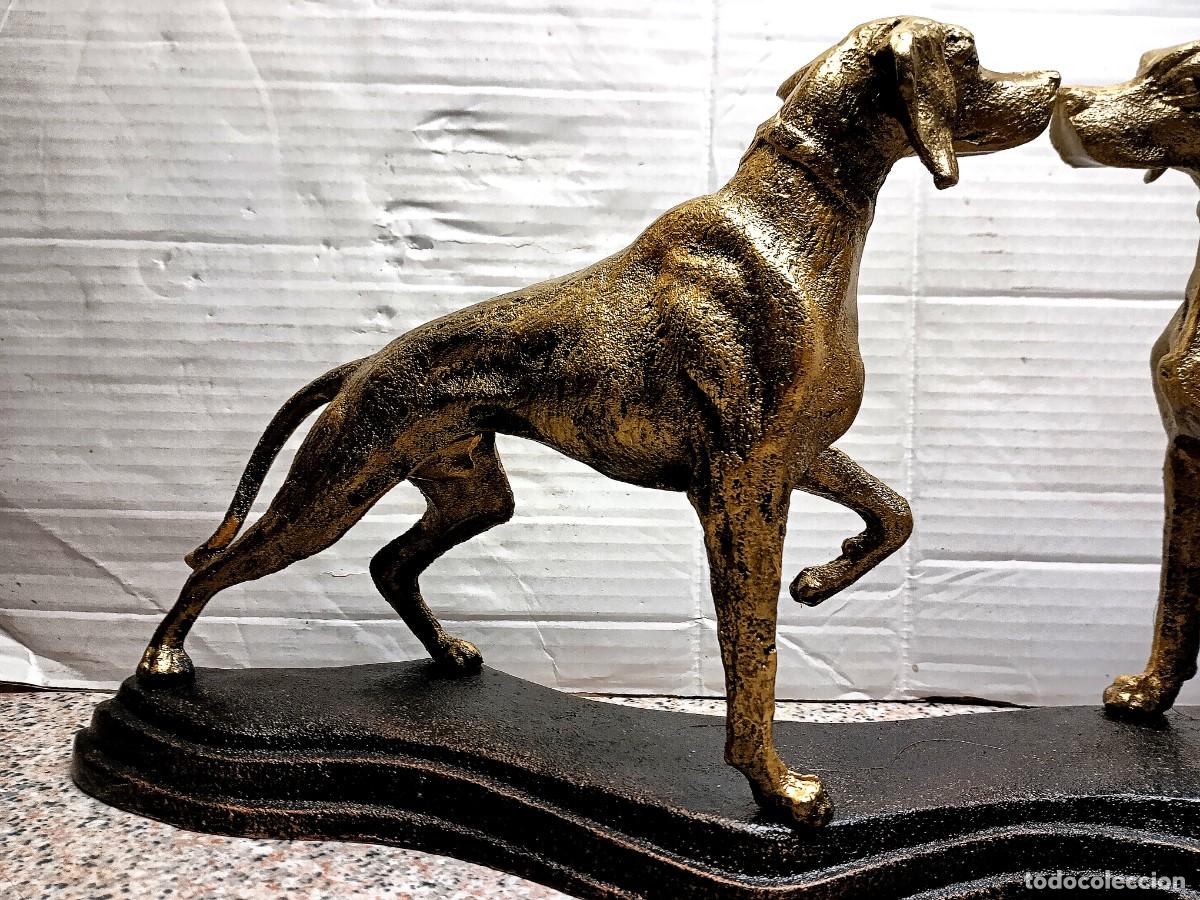 Arte: ESCULTURA DE PAREJA PERROS POINTER - Foto 8