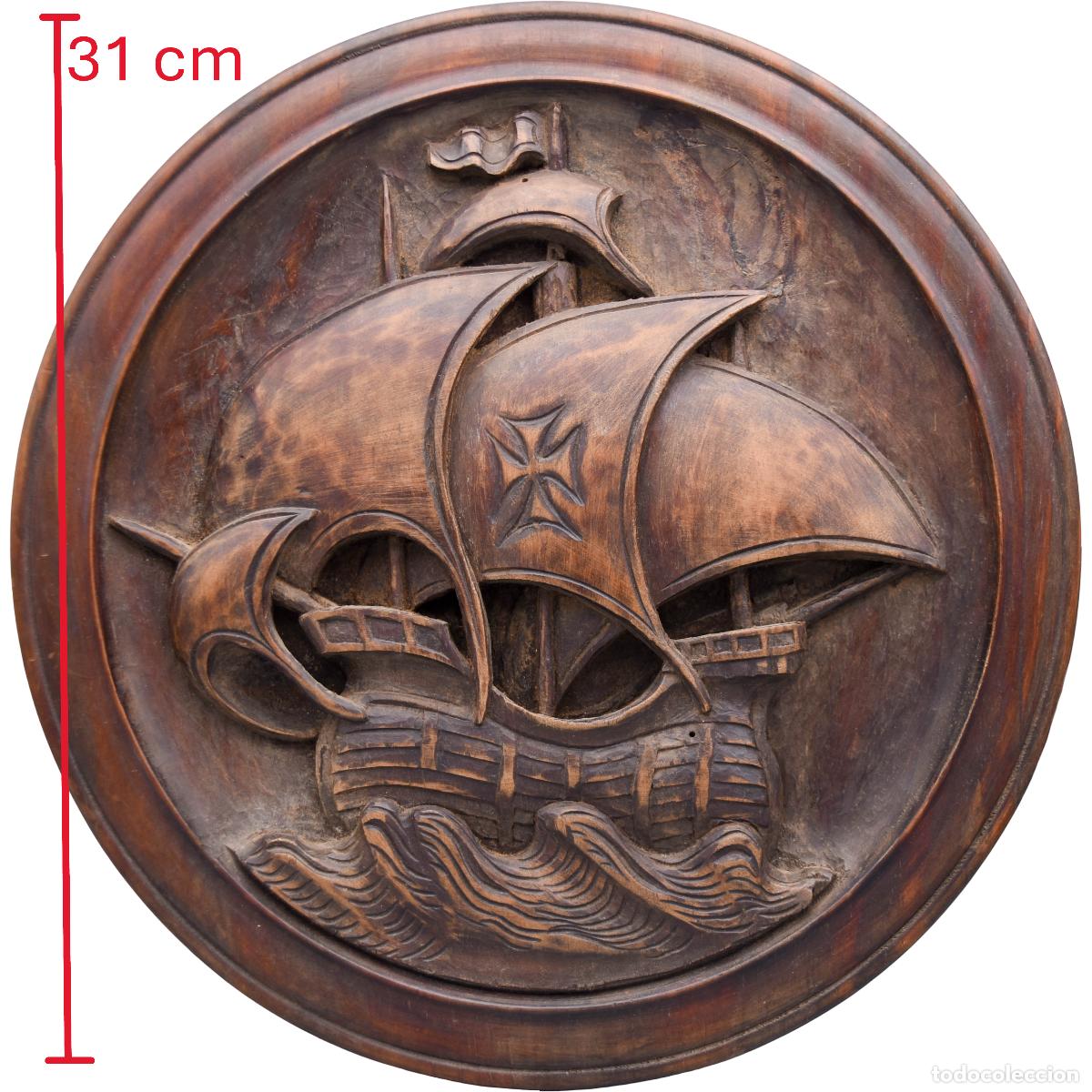 Arte: Talla de madera de pared - Gale&oacute;n - Foto 1