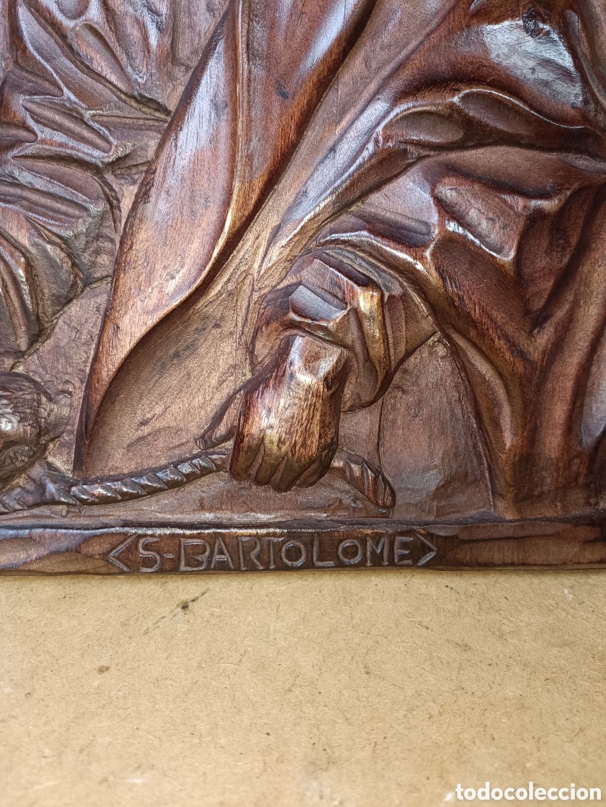Arte: San Bartolom&eacute;, madera tallada. - Foto 2