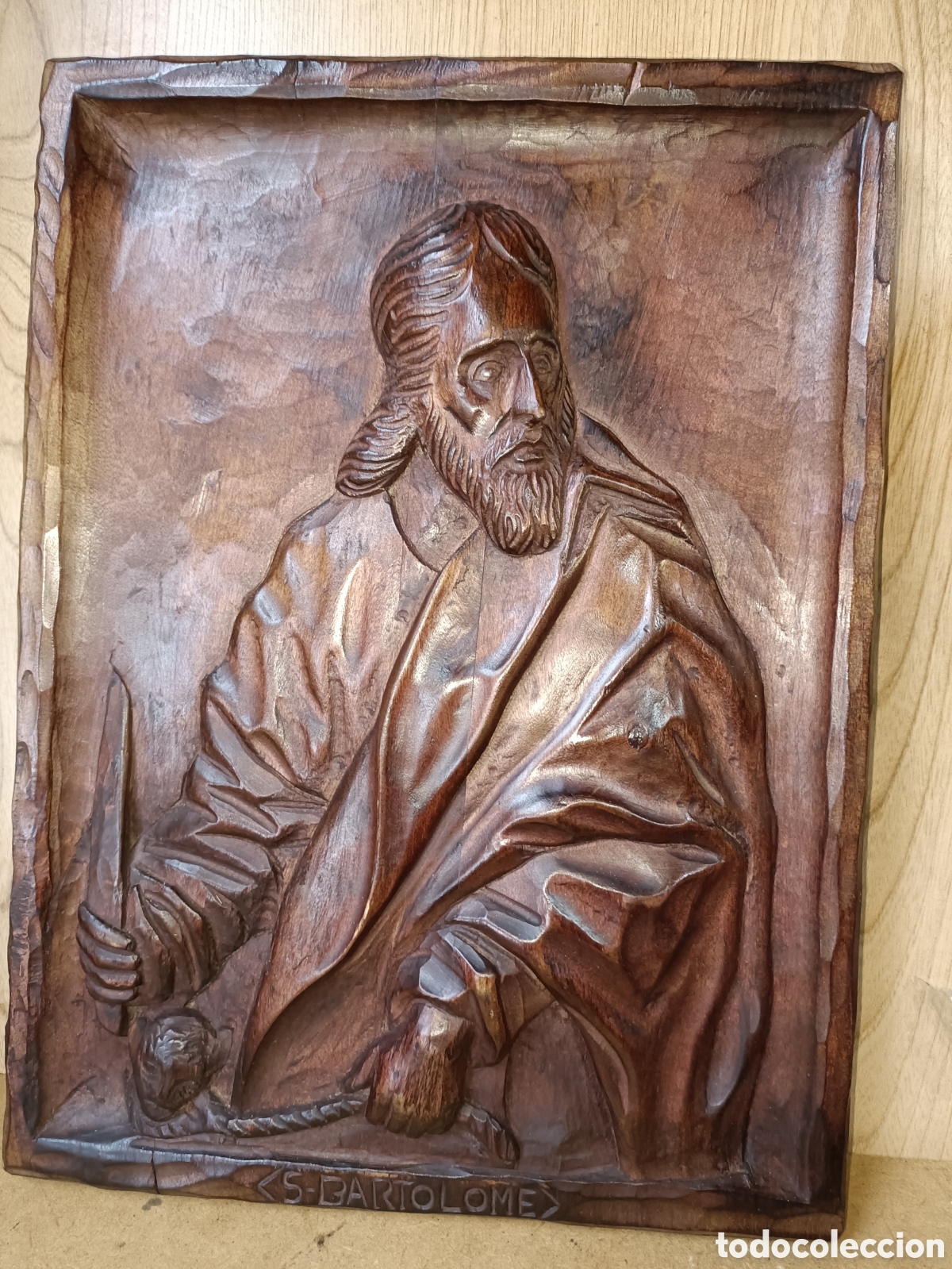Arte: San Bartolom&eacute;, madera tallada. - Foto 6