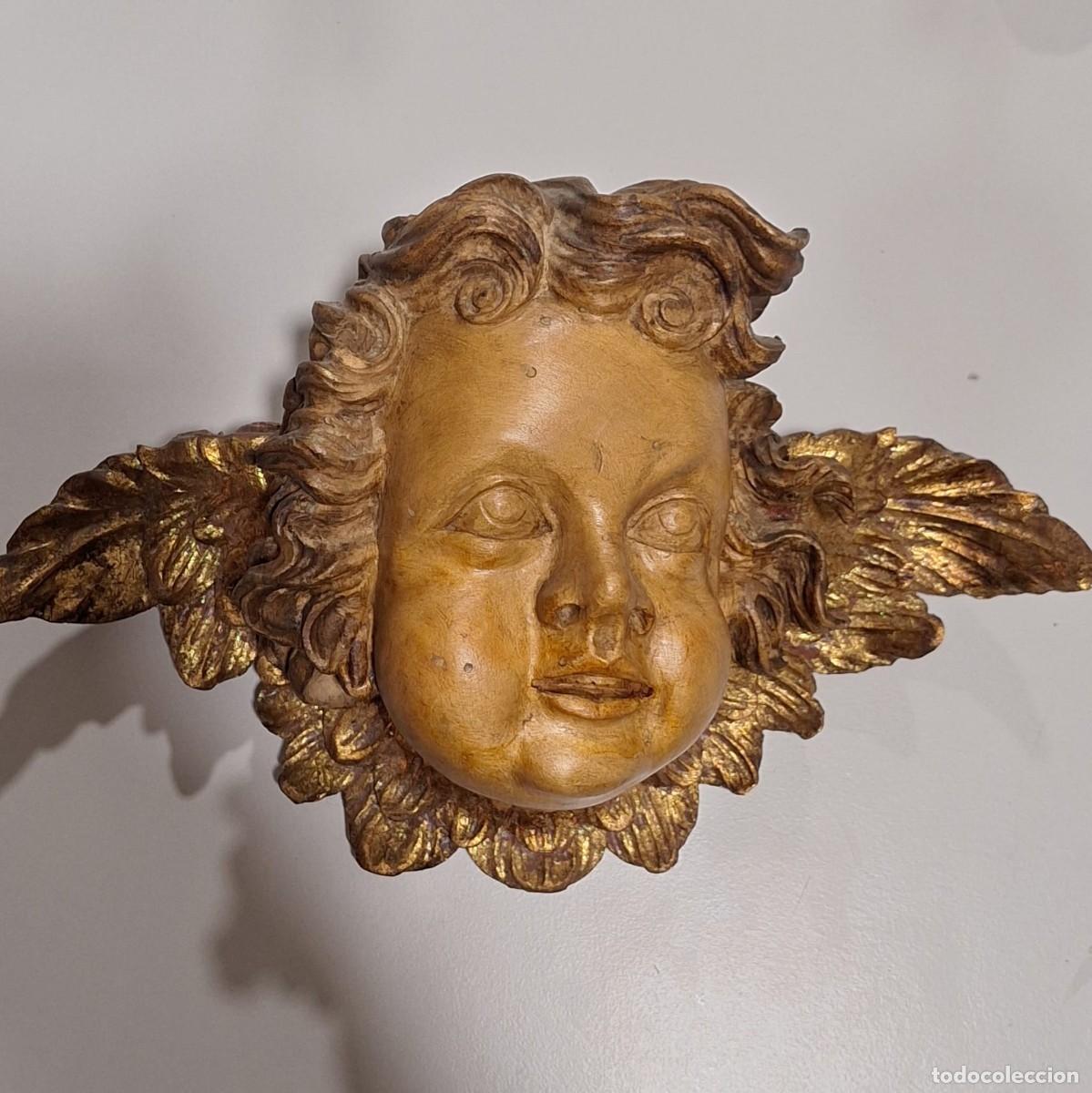 Arte: Querub&iacute;n de madera tallada. - Foto 1