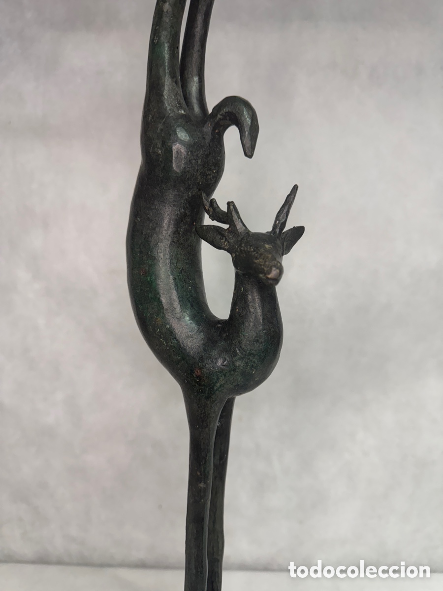 Arte: Porta velas ciervo en Bronce - Foto 4