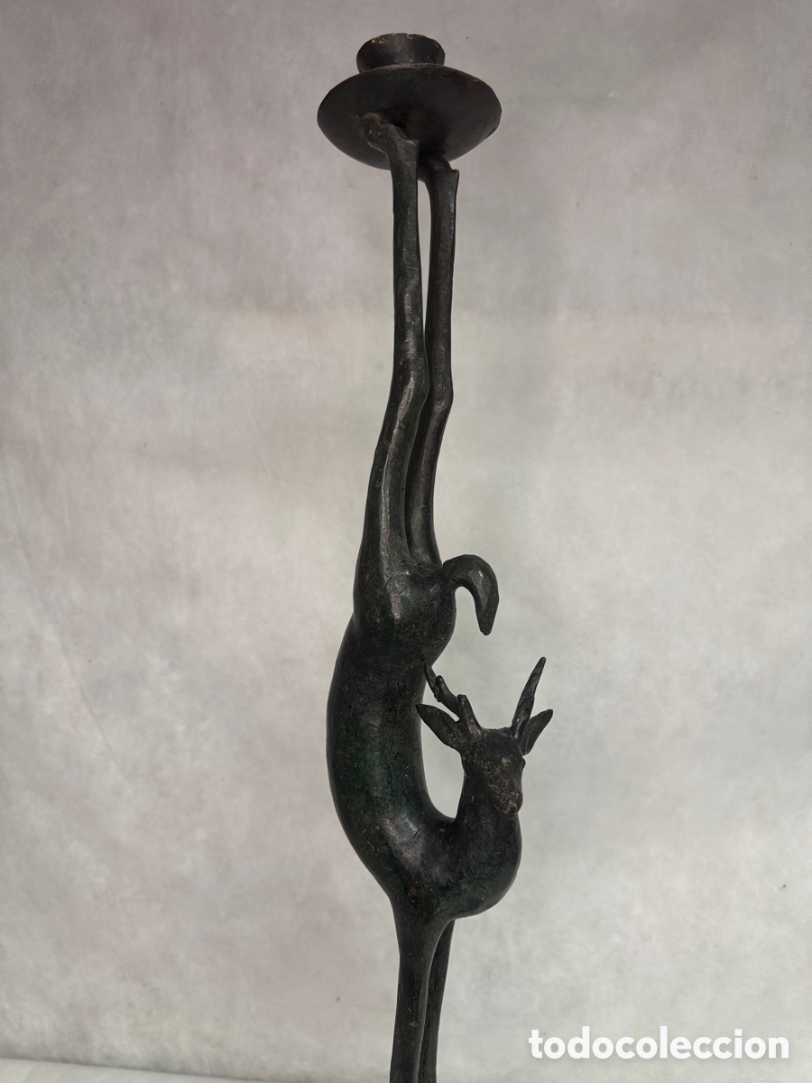 Arte: Porta velas ciervo en Bronce - Foto 6