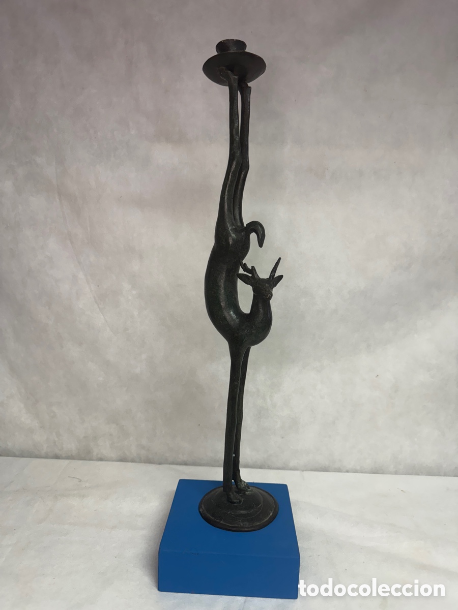 Arte: Porta velas ciervo en Bronce - Foto 1