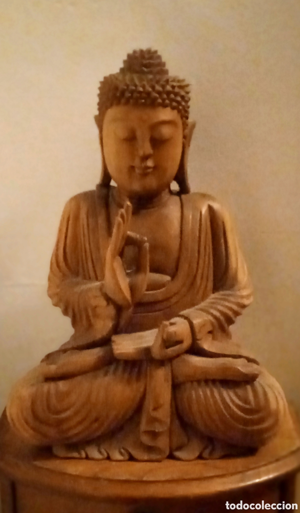 Arte: Preciosa talla de Buda madera teca - Foto 1