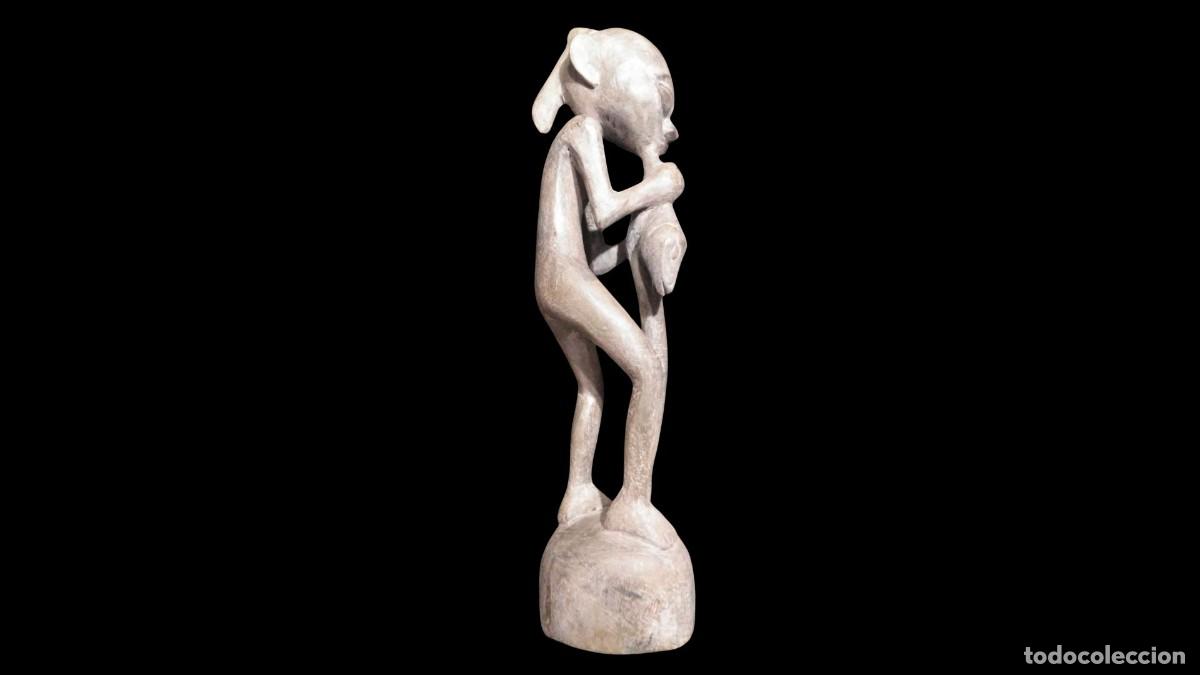 Arte: ❤️ Escultura Antigua de Java - Figura de Poder Tallada a Mano en Madera Serpiente - Pieza Rara - Foto 2