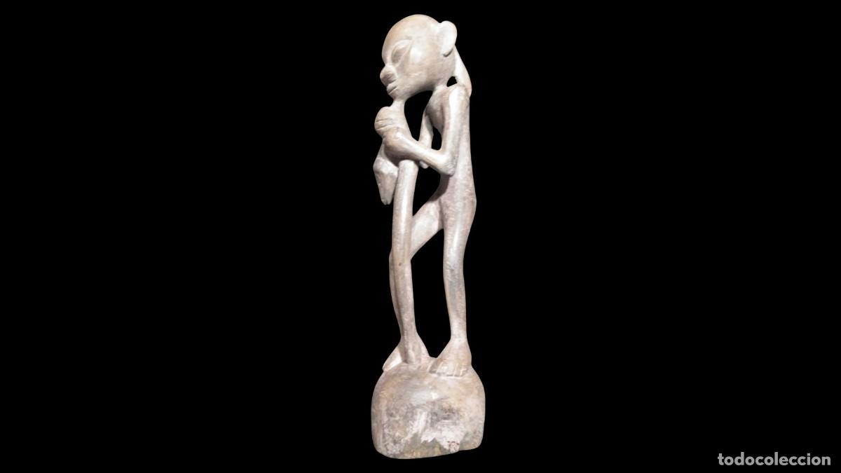 Arte: ❤️ Escultura Antigua de Java - Figura de Poder Tallada a Mano en Madera Serpiente - Pieza Rara
