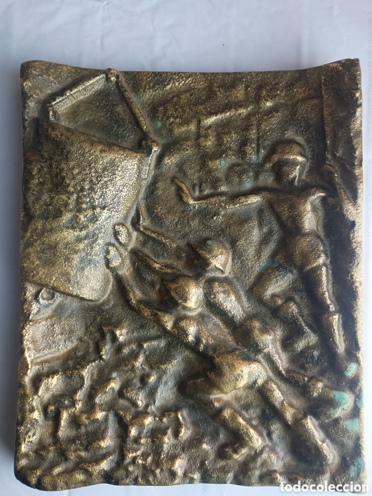 Arte: Placa bronce miner&iacute;a mineros - Foto 1