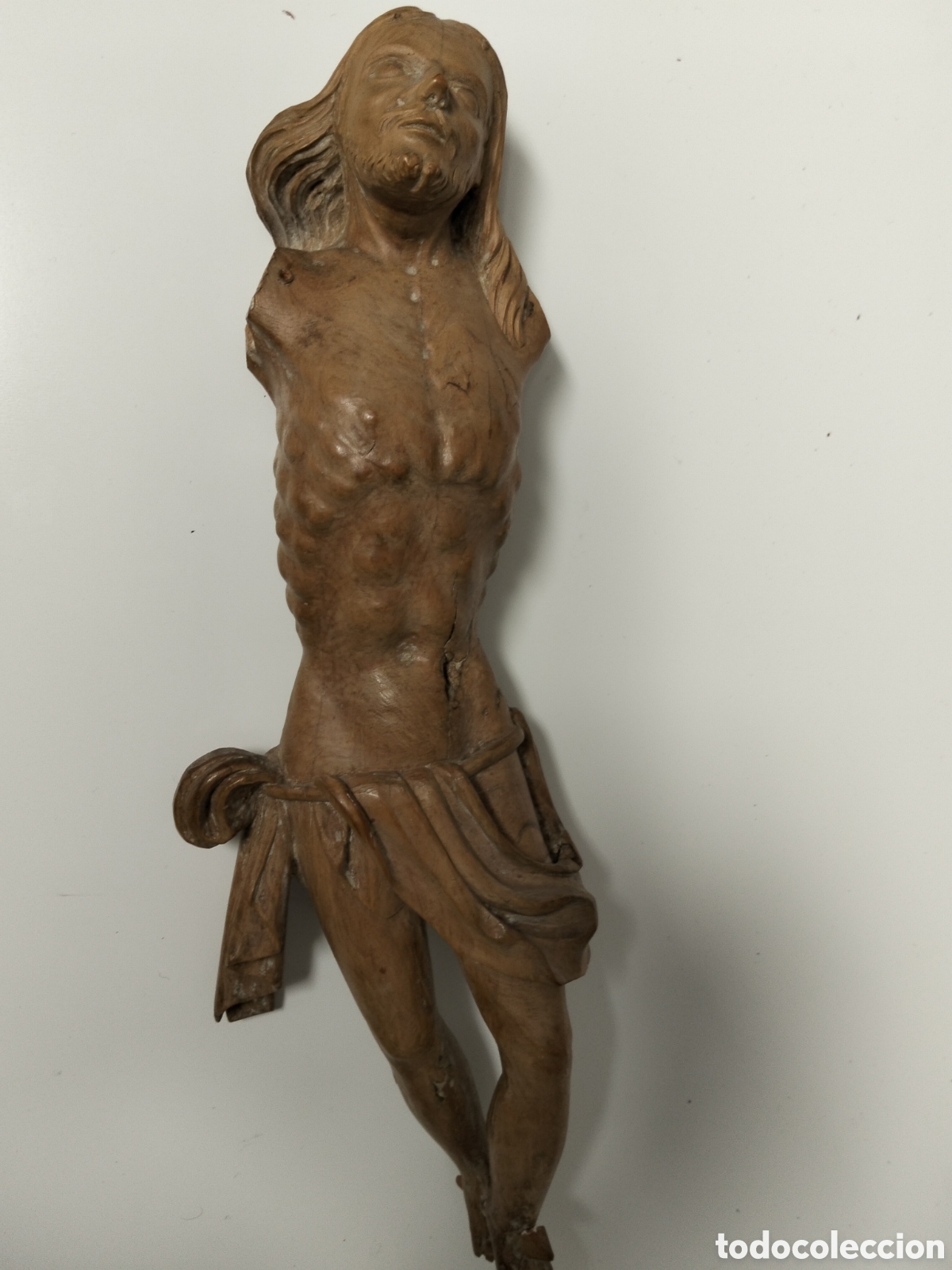 Arte: Cristo antiguo de boj - Foto 3