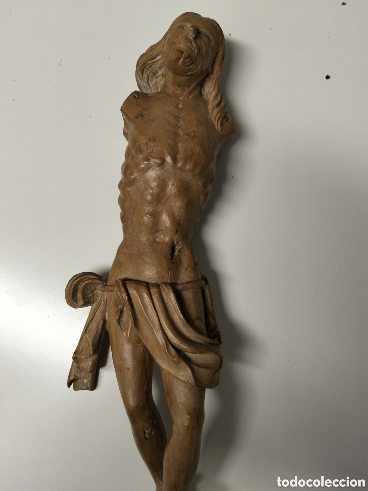 Arte: Cristo antiguo de boj - Foto 1