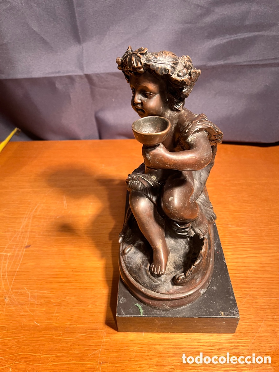 Arte: BRONCE DIOS BACO SOBRE MARMOL - Foto 3