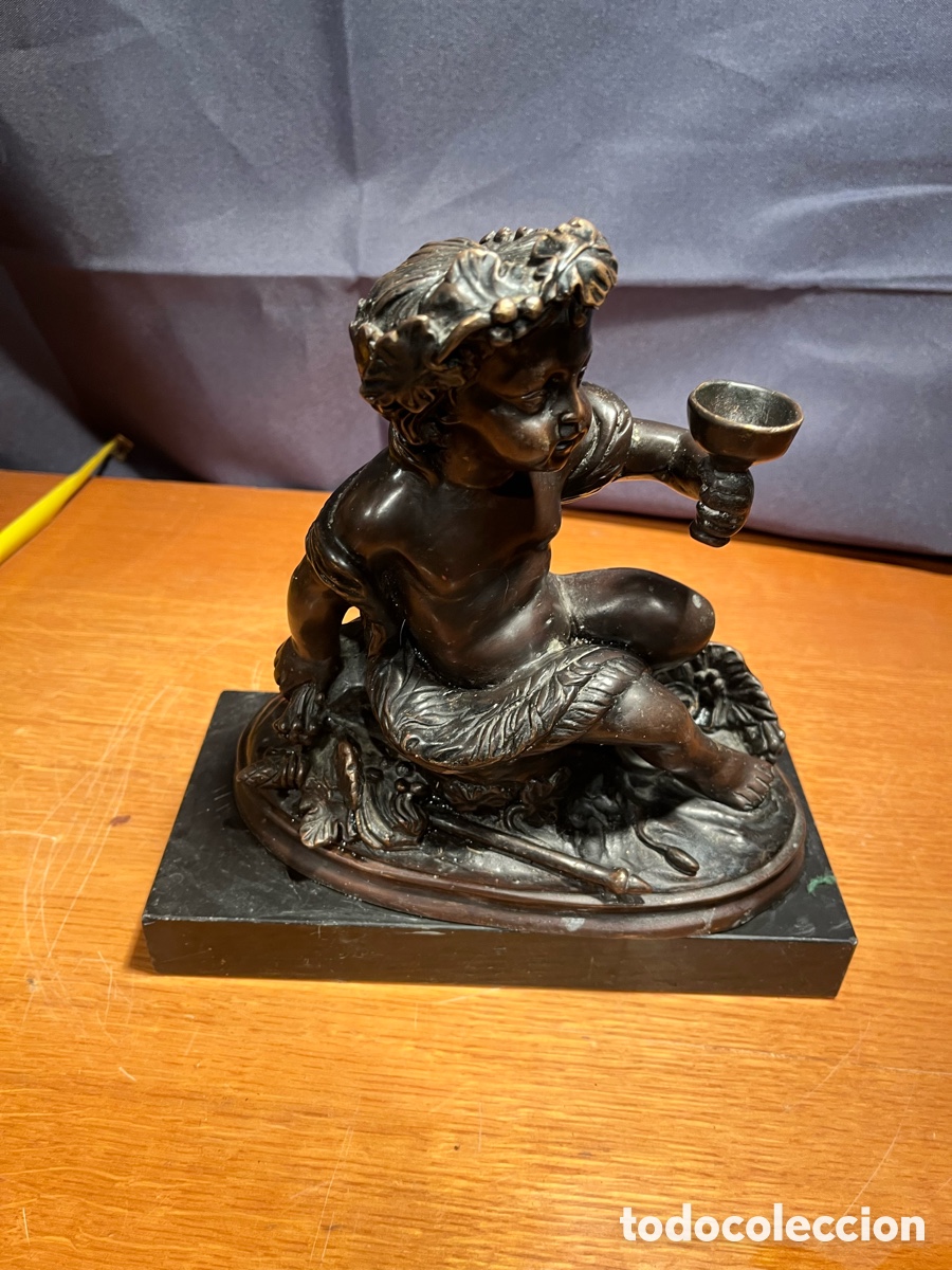 Arte: BRONCE DIOS BACO SOBRE MARMOL - Foto 5