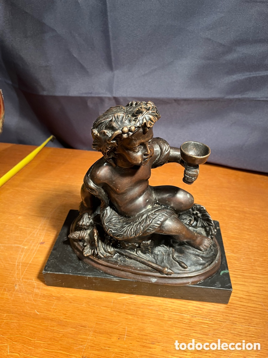 Arte: BRONCE DIOS BACO SOBRE MARMOL - Foto 6
