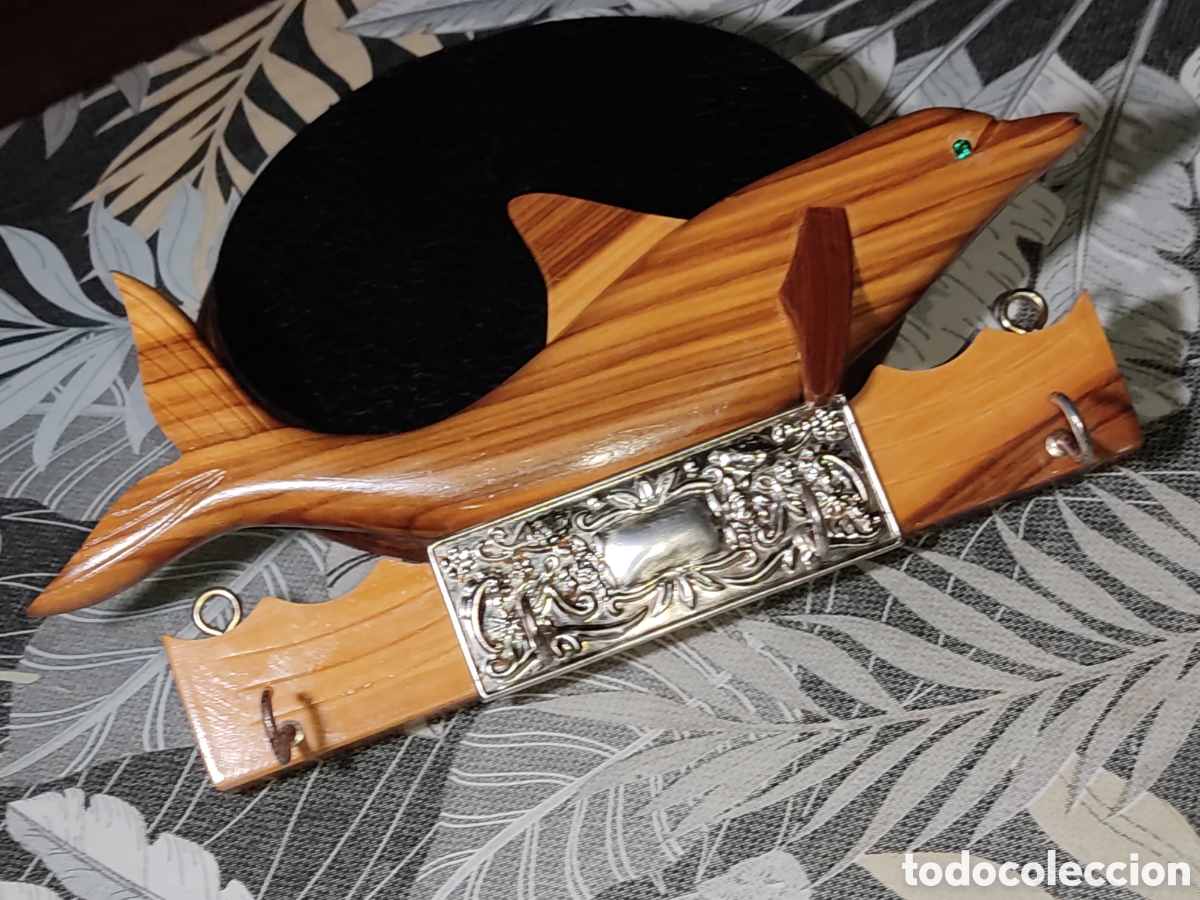 Arte: Percha o perchero Delf&iacute;n de madera tallada. - Foto 4