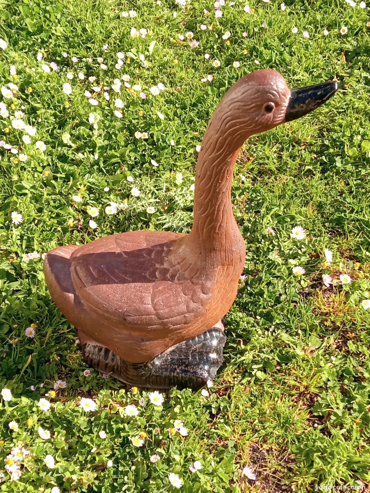 Kunst: 44 cm - Gran pato oca ganso en terracota esmaltada 5.5 kg - exterior jardin