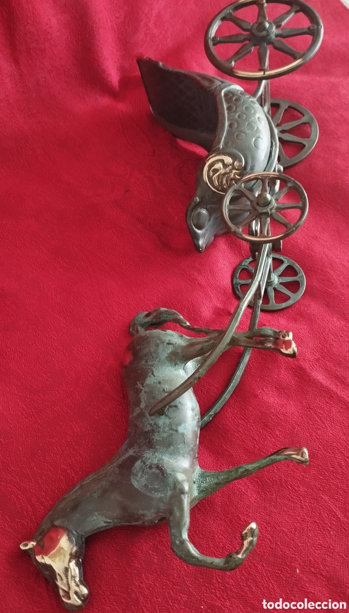 Arte: Caballo y Carruaje Bronce. - Foto 3