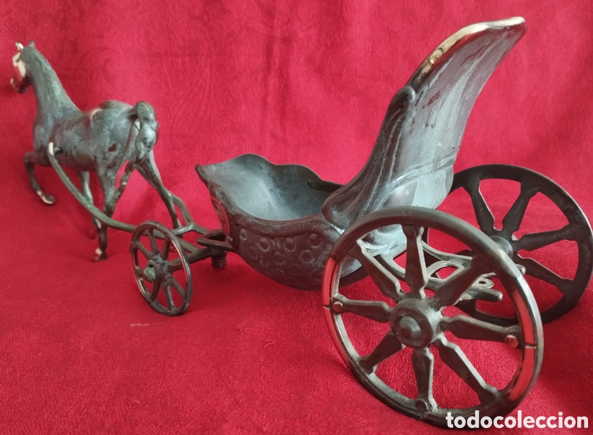 Arte: Caballo y Carruaje Bronce. - Foto 5