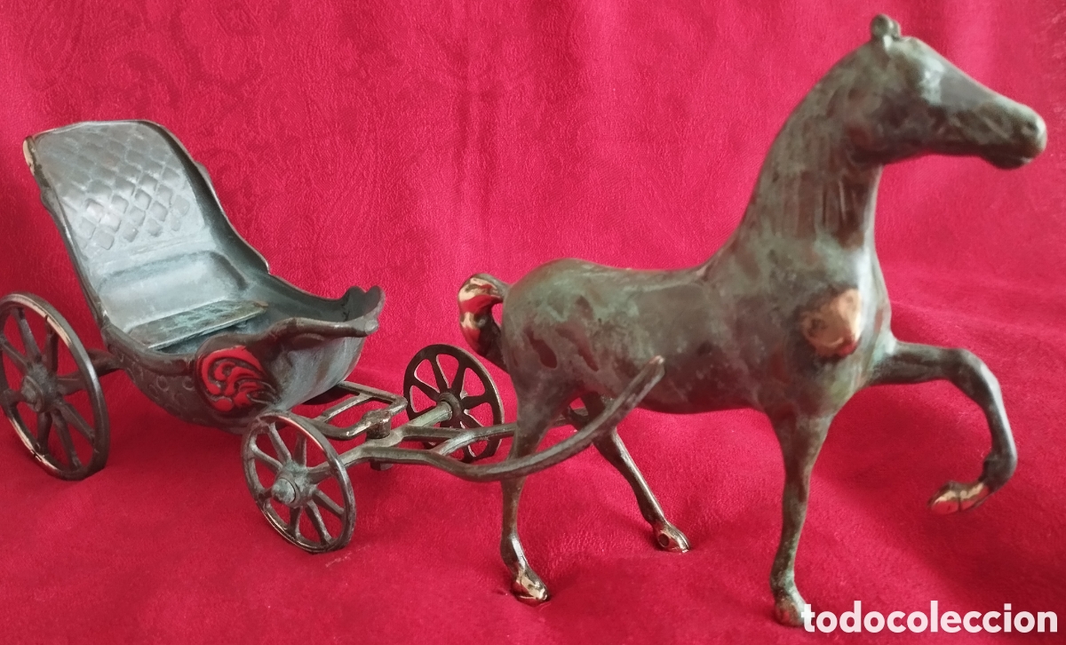 Arte: Caballo y Carruaje Bronce. - Foto 6