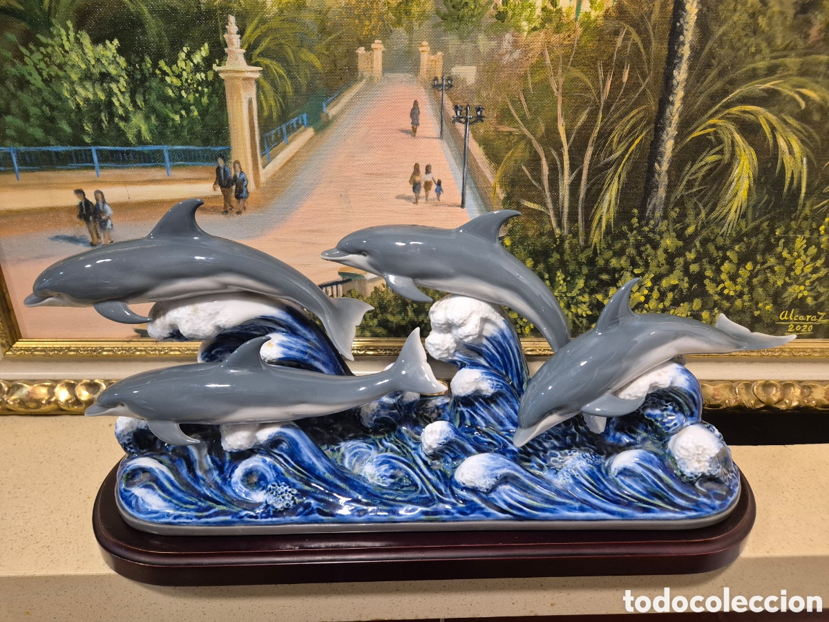 Arte: Delfines de LLADRO, perfecta - Foto 1
