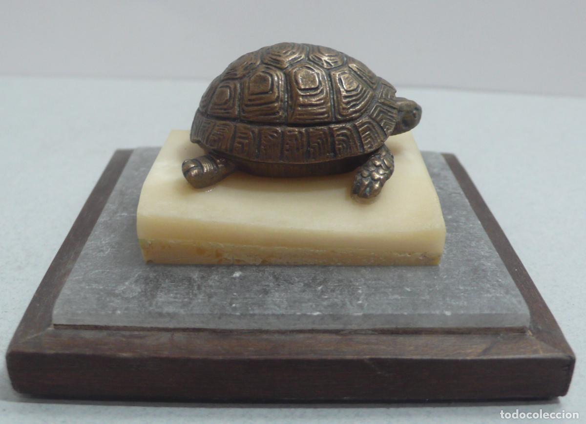 Arte: PEQUE&Ntilde;A TORTUGA EN BRONCE - Foto 3