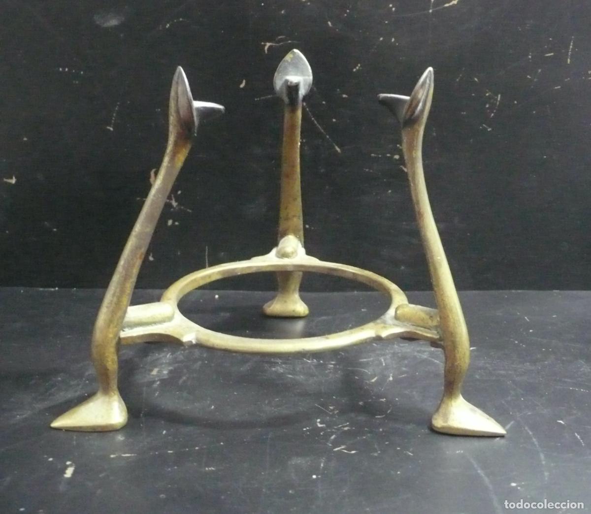 Arte: PIE DE BRONCE DE HERVIDOR DE COBRE - Foto 2