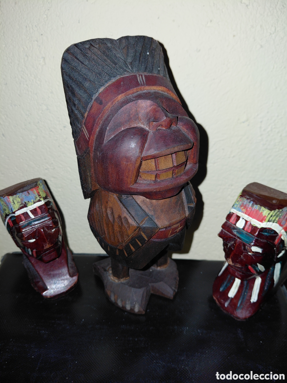 Arte: LOTE DE TRES TALLAS DE INDIOS - Foto 2