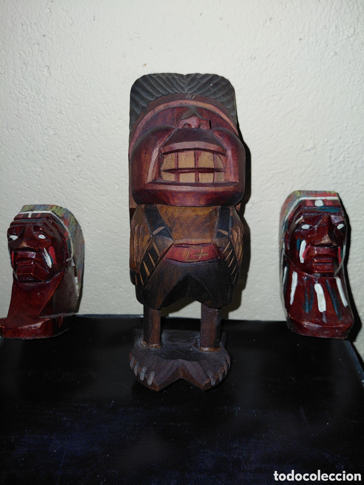 Arte: LOTE DE TRES TALLAS DE INDIOS - Foto 3