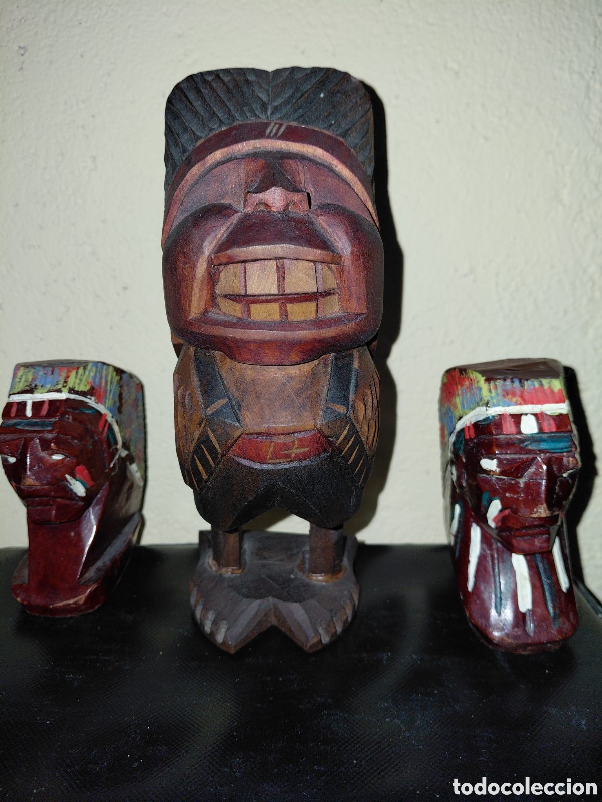 Arte: LOTE DE TRES TALLAS DE INDIOS - Foto 1