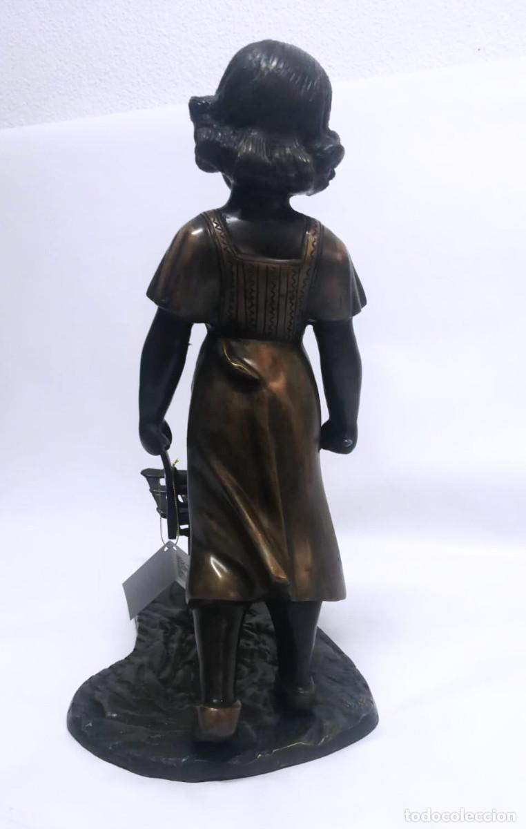 Arte: BRONCE &ndash; NI&Ntilde;A CON CARRETILLA - Foto 3