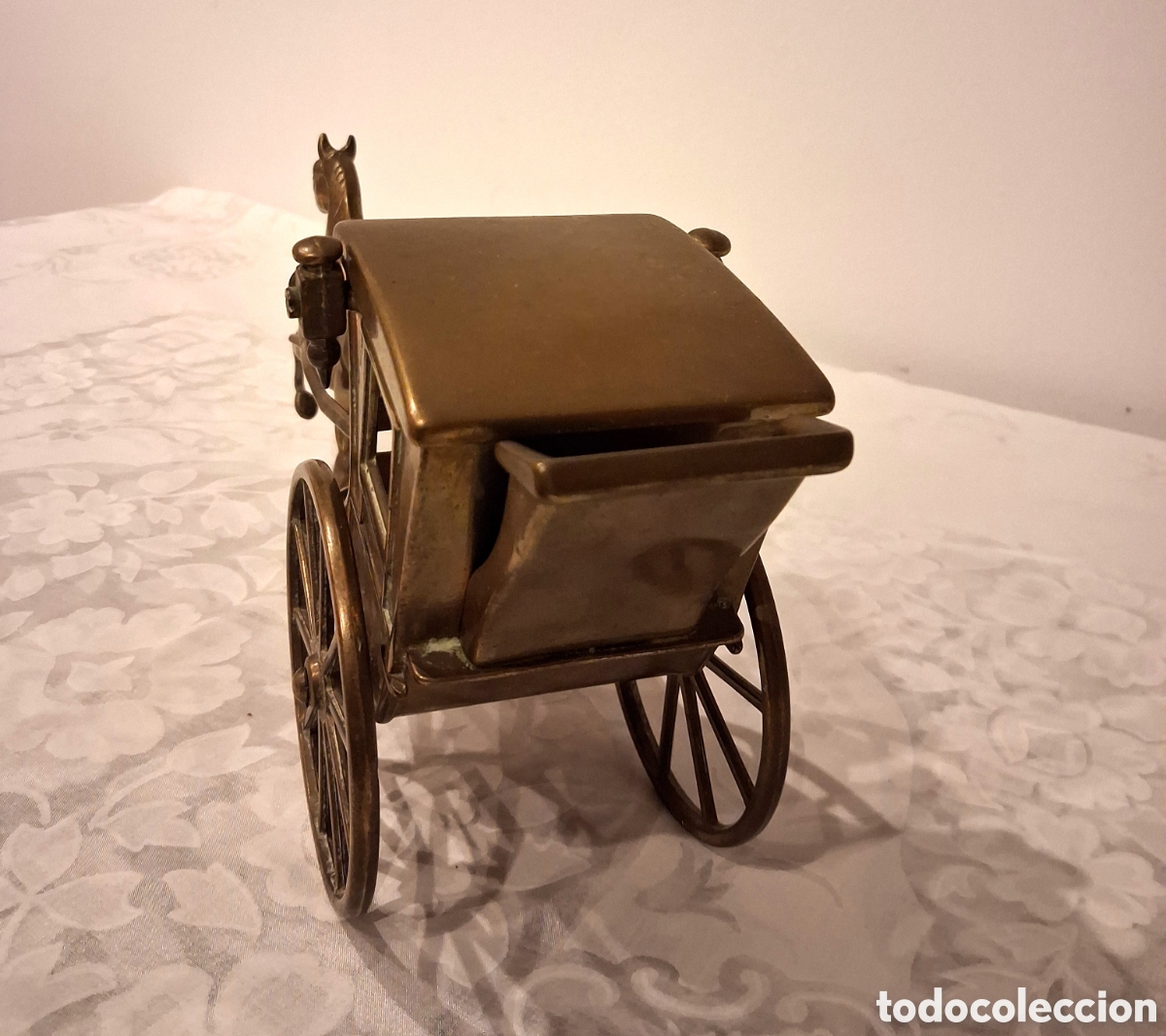 Arte: Caballo con calesa en lat&oacute;n - Foto 3